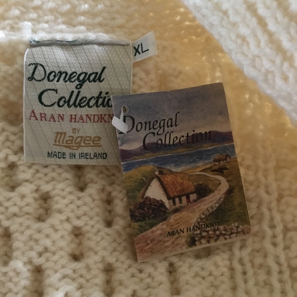 Donegal Collection Aran Handknit by Magee Wool Knit Cardigan - Picture 8 of 11